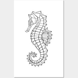 Polygonal Seahorse Posters and Art